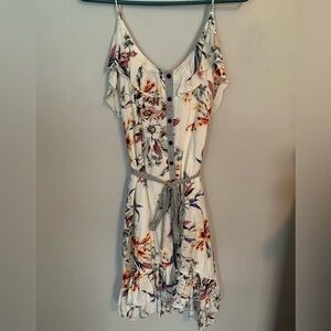 Hem & Thread Floral Spaghetti Strap Mini Dress, NWT , size Medium